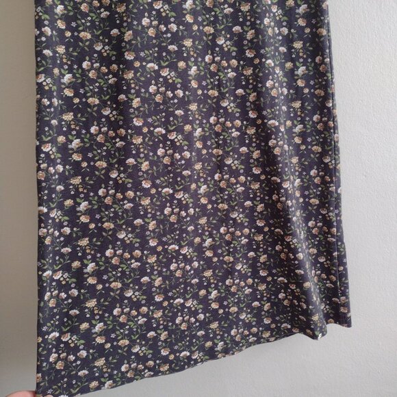 Sezane Felicia Dress XS Black Floral Long Sleeve Midi Dress Soft Stretch Fabric - Picture 6 of 13